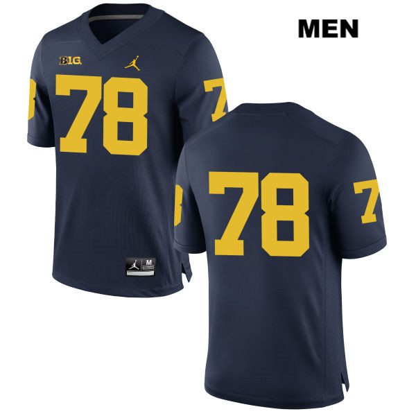 Men's NCAA Michigan Wolverines Griffin Korican #78 No Name Navy Jordan Brand Authentic Stitched Football College Jersey TG25T26EH
